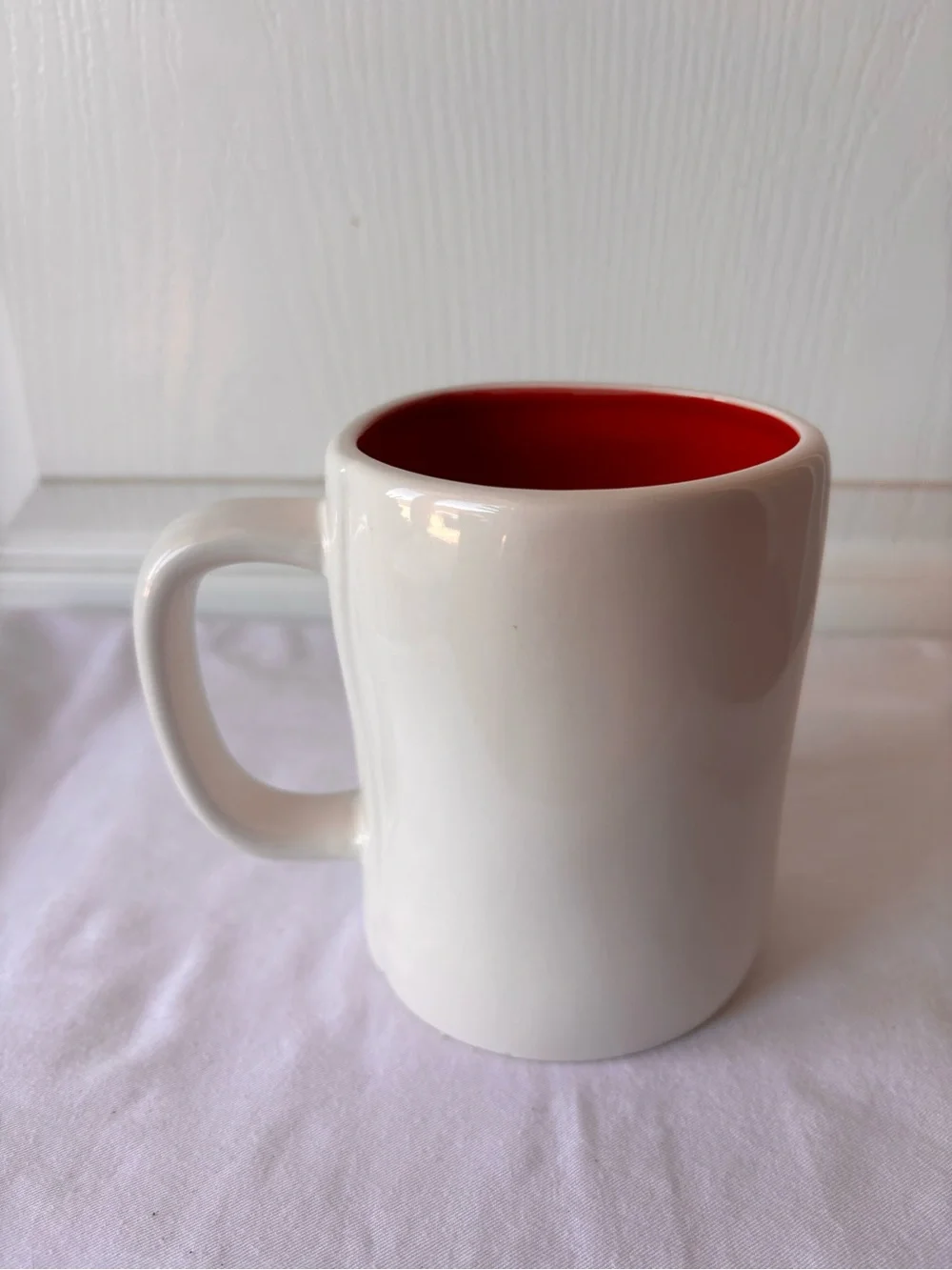 Rae Dunn Hot Stuff Mug Red inside